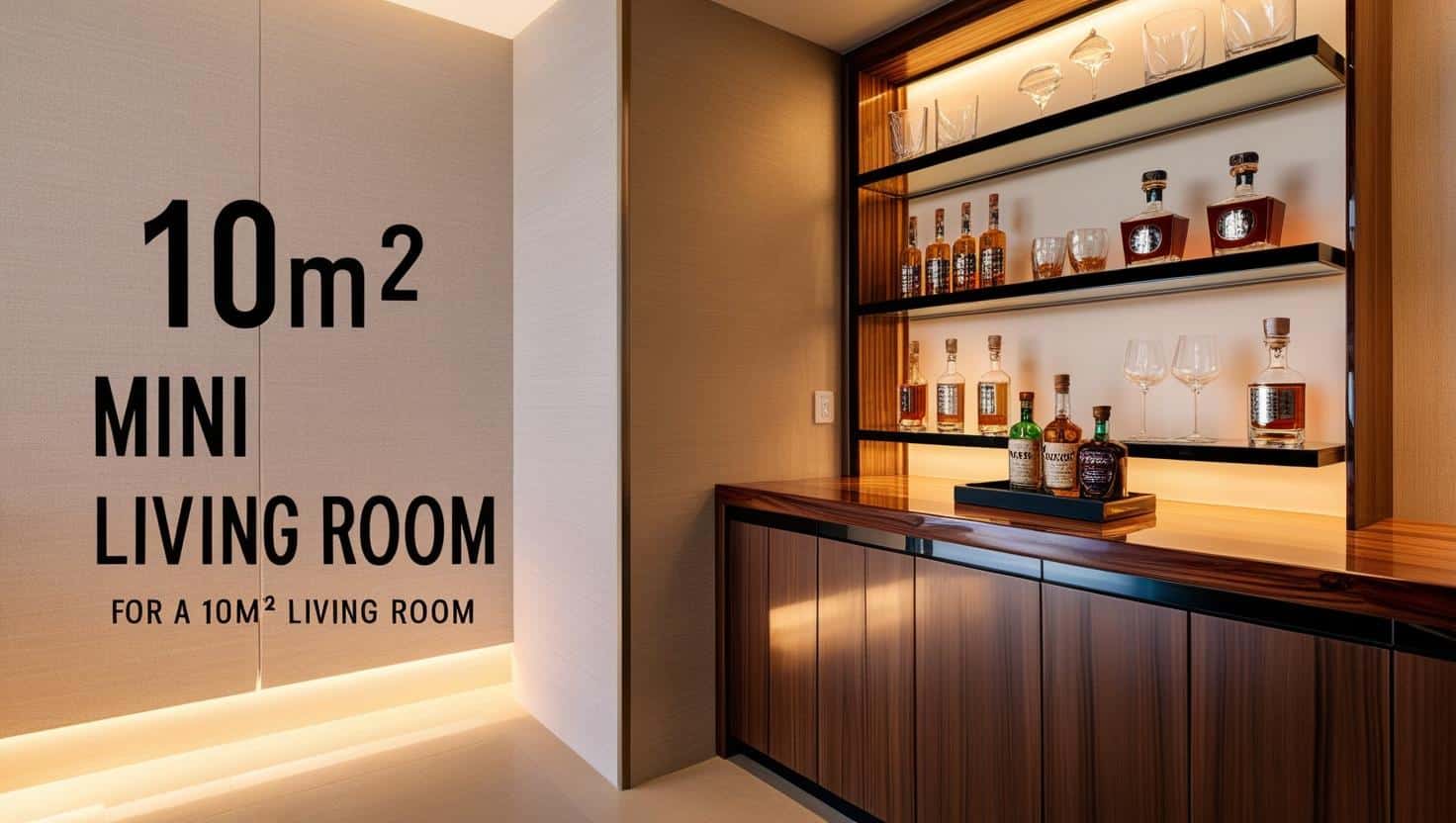 Quầy bar mini phòng khách 10m2 Quầy bar mini phòng khách 10m2