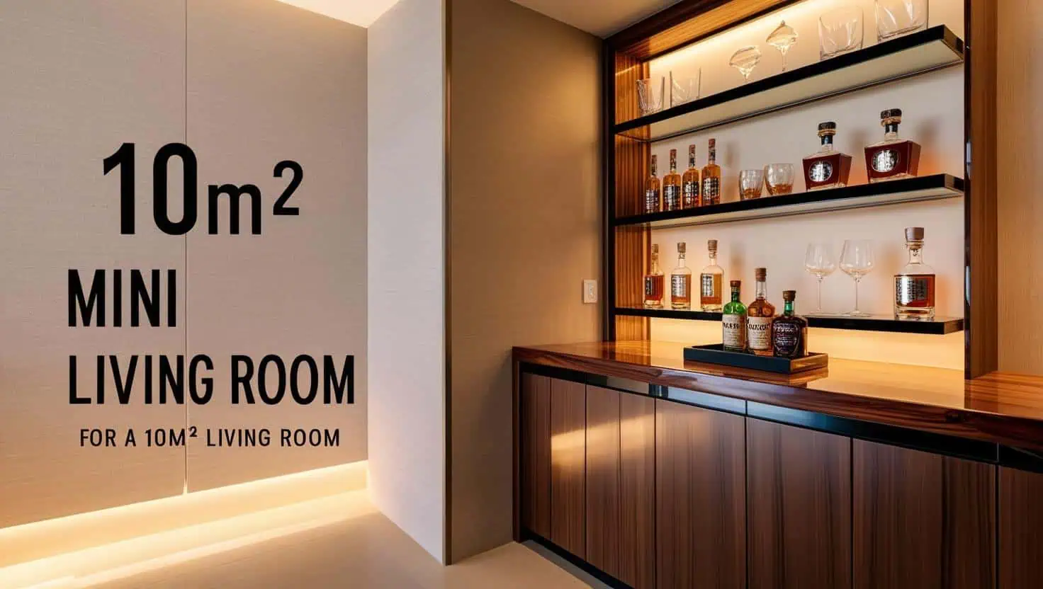 Quầy bar mini phòng khách 10m2 Quầy bar mini phòng khách 10m2