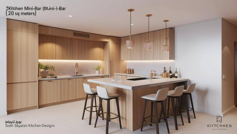 Quầy bar mini trong bếp (10)