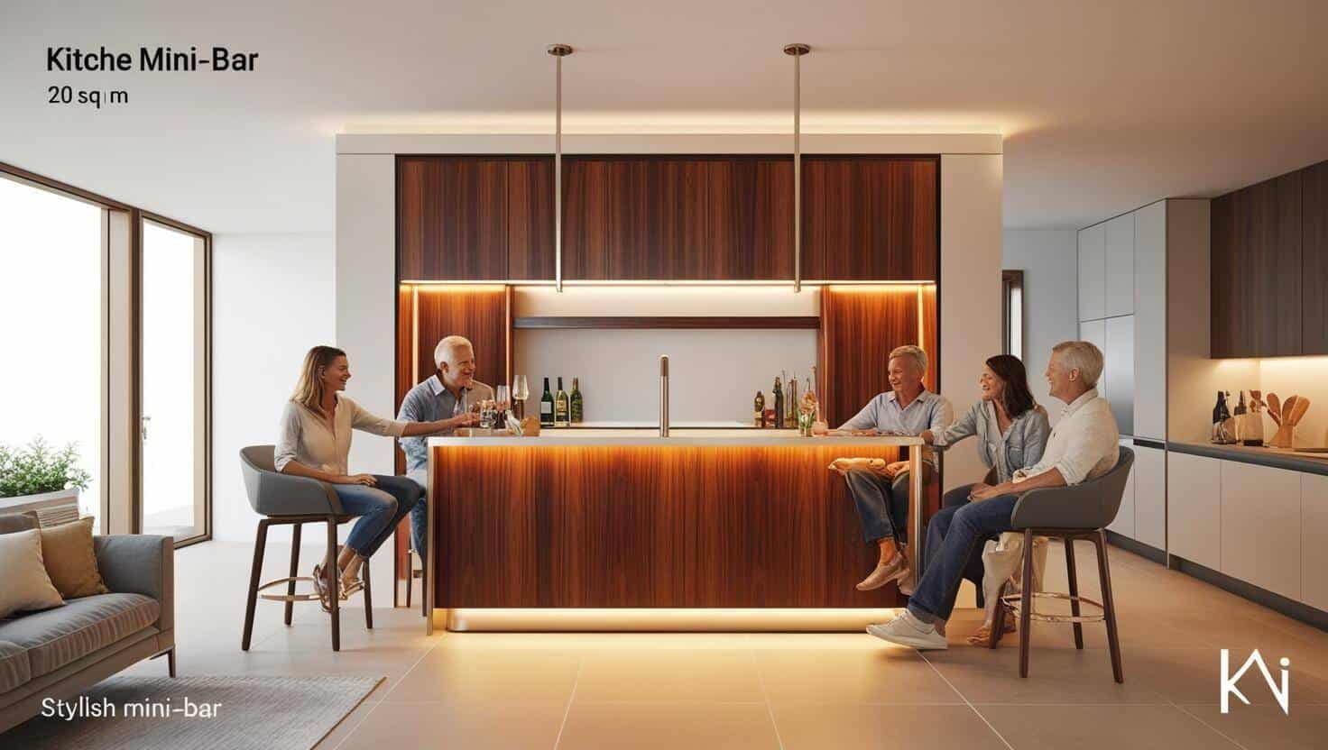 Quầy bar mini trong bếp (2) Quầy bar mini trong bếp (2)