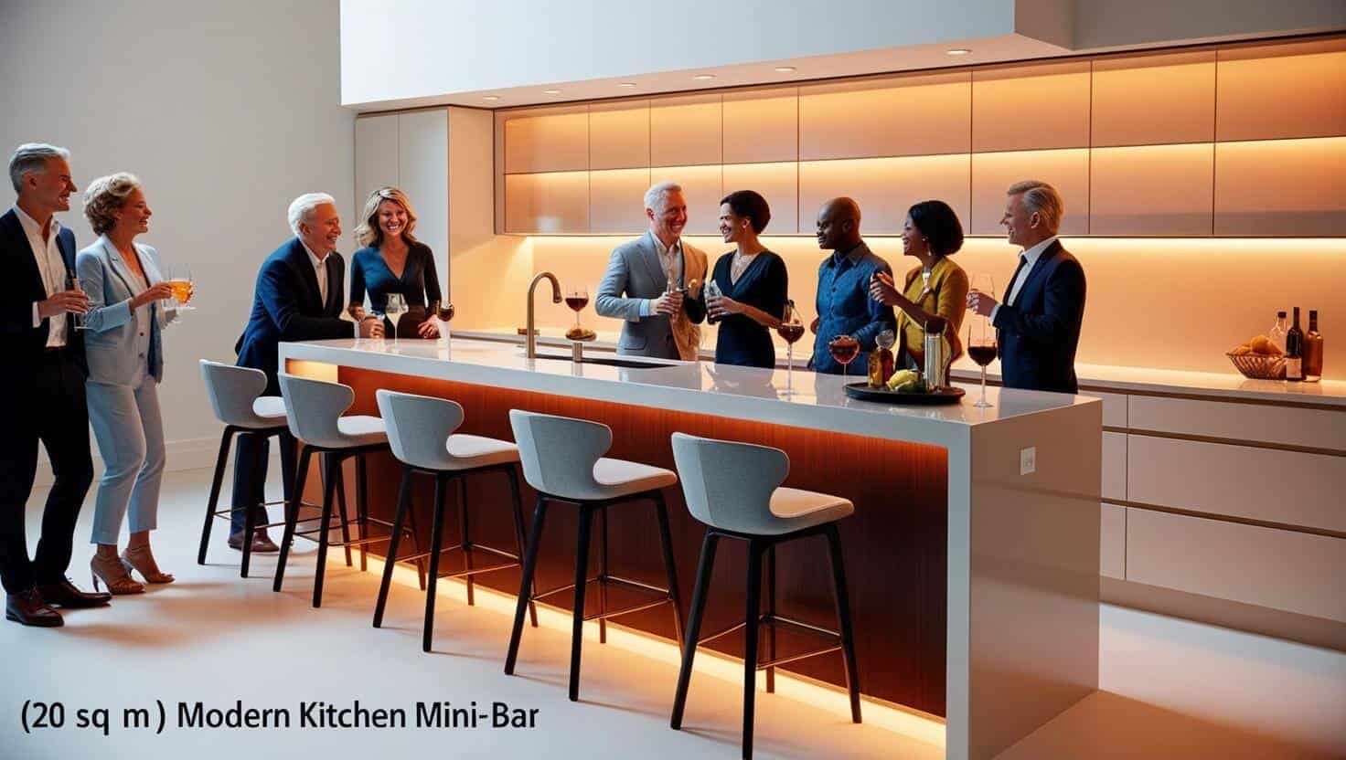 Quầy bar mini trong bếp (7) Quầy bar mini trong bếp (7)