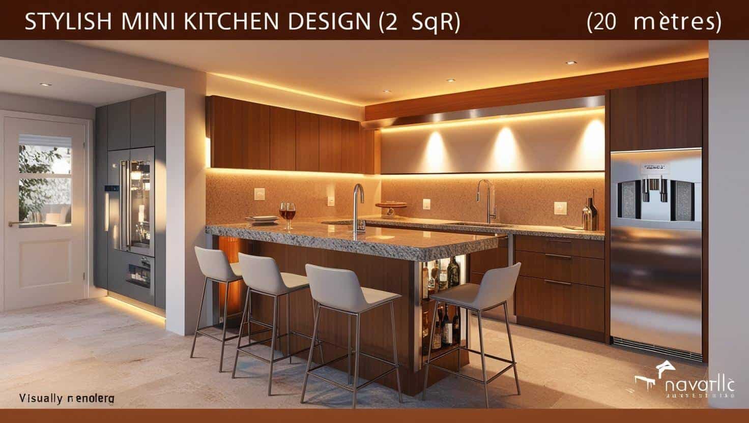 Quầy bar mini trong bếp (8) Quầy bar mini trong bếp (8)