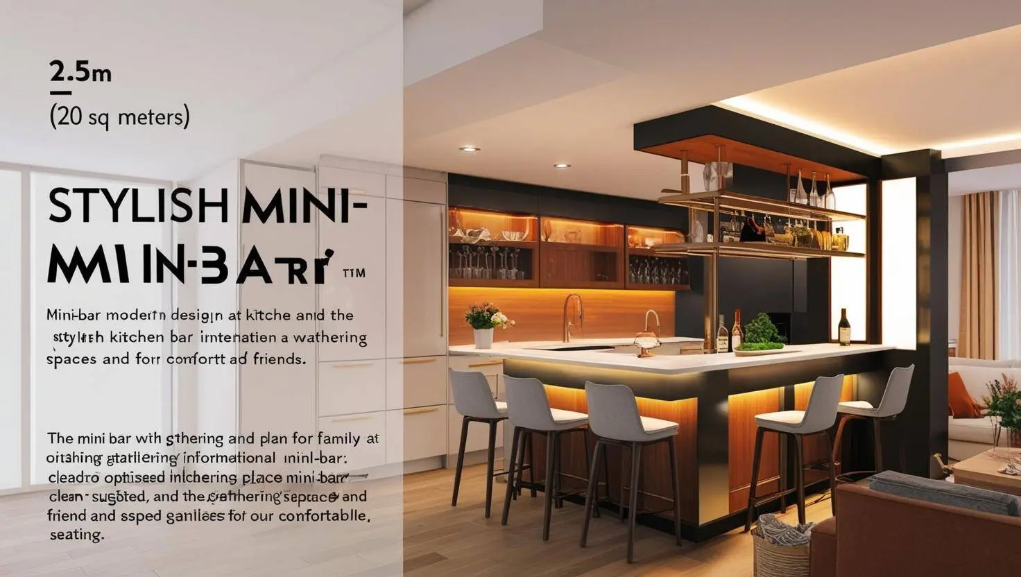Quầy bar mini trong bếp Quầy bar mini trong bếp