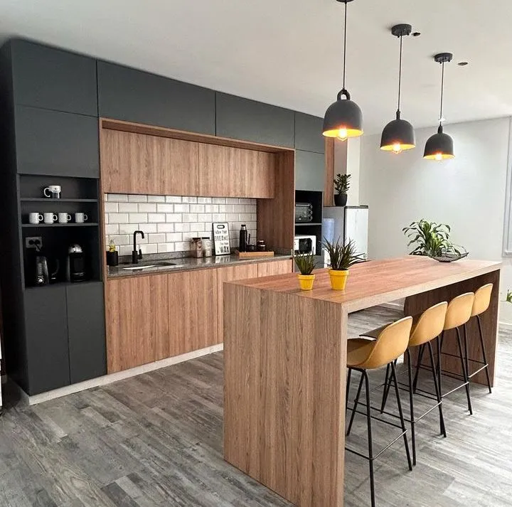 Quầy Bếp Gia Đình 6 Mẫu Tạo Nên Sự Khác Biệt Cho Không Gian 6 Quầy bếp kết hợp với bàn làm việc