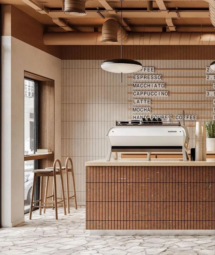 Quầy cà phê với chức năng tự động, công nghệ cao