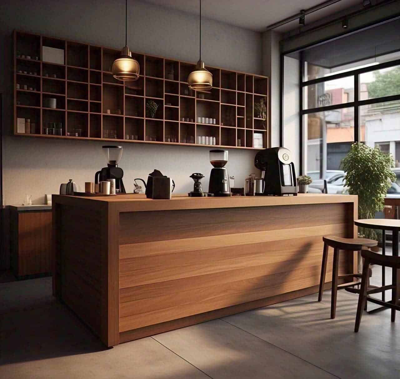 Quầy cafe phong cách tối giản 2 Quầy cafe phong cách tối giản 2