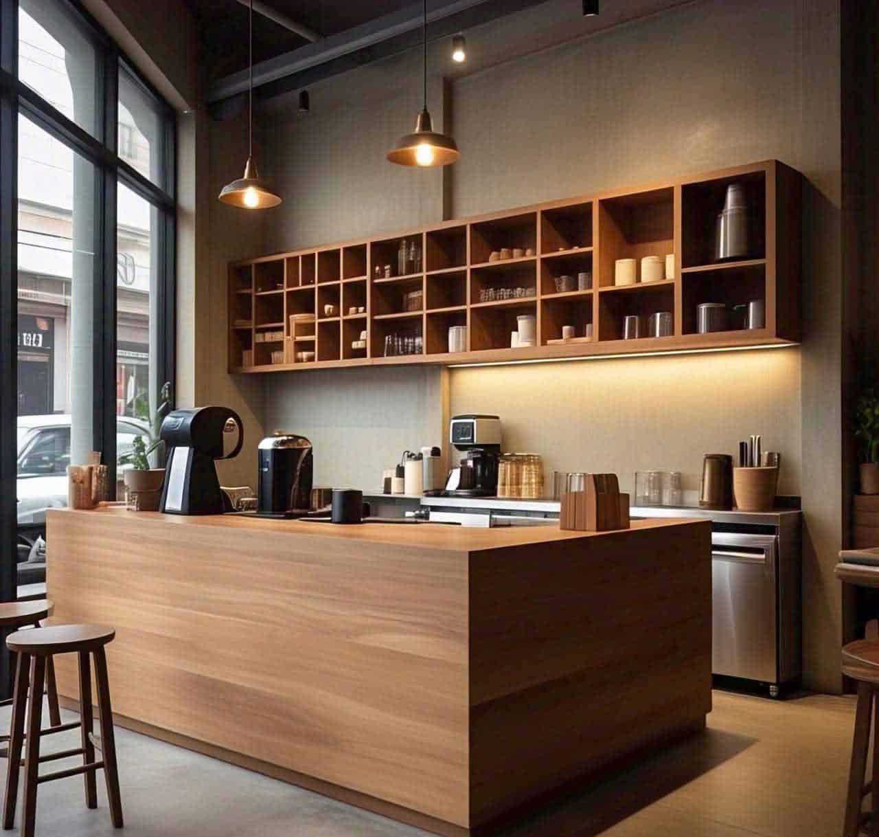 Quầy cafe phong cách tối giản 3 Quầy cafe phong cách tối giản 3