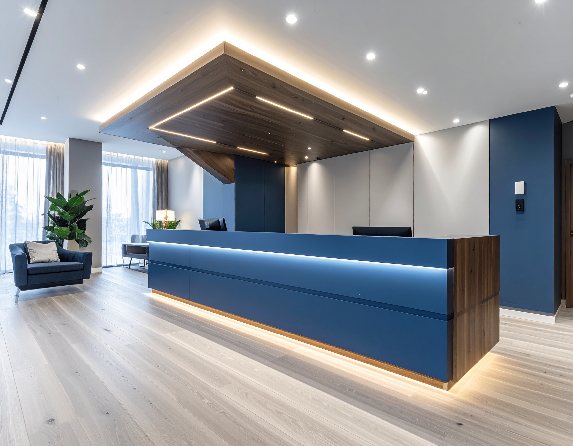 Quầy lễ tân Bluecons (1) Quầy lễ tân Bluecons (1)