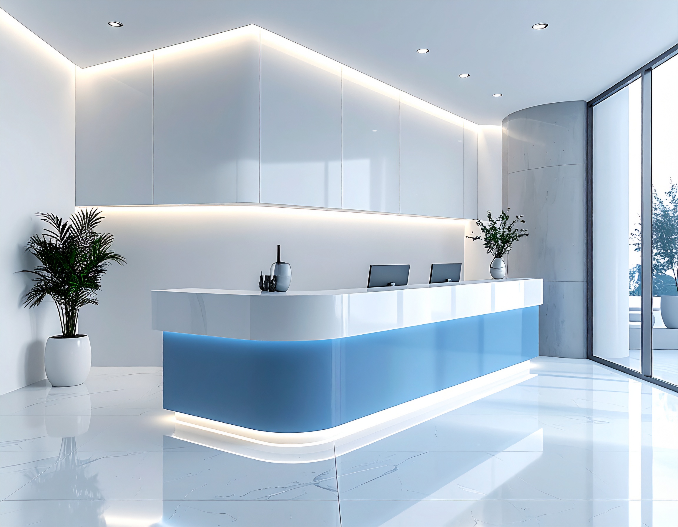 Quầy lễ tân Bluecons (2) Quầy lễ tân Bluecons (2)