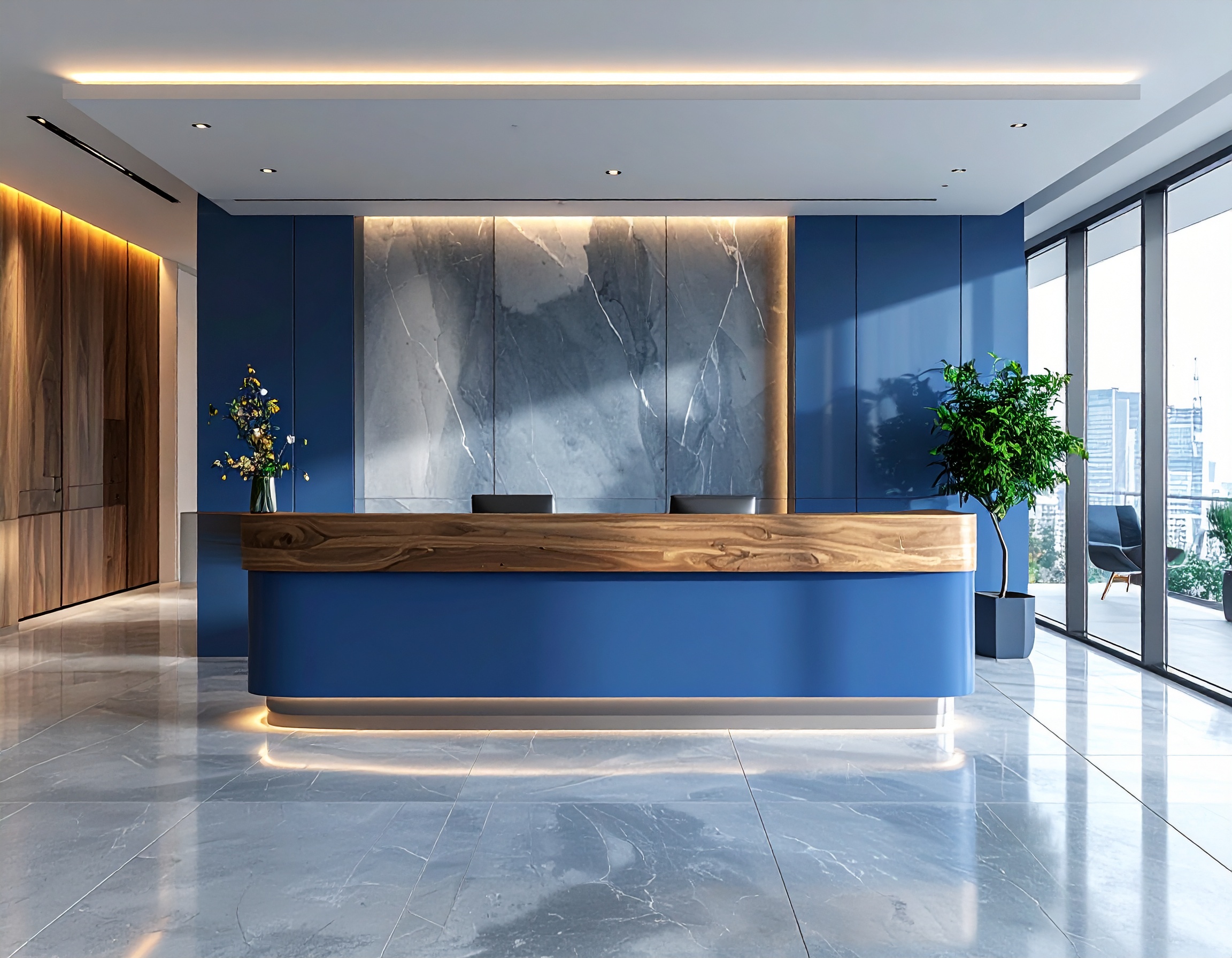 Quầy lễ tân Bluecons (3) Quầy lễ tân Bluecons (3)