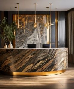 Quầy lễ tân cao cấp mặt đá (4)