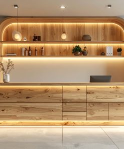 Quầy lễ tân chữ L tiết kiệm diện tích (1)