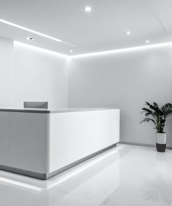 Quầy lễ tân chữ L tiết kiệm diện tích (2)