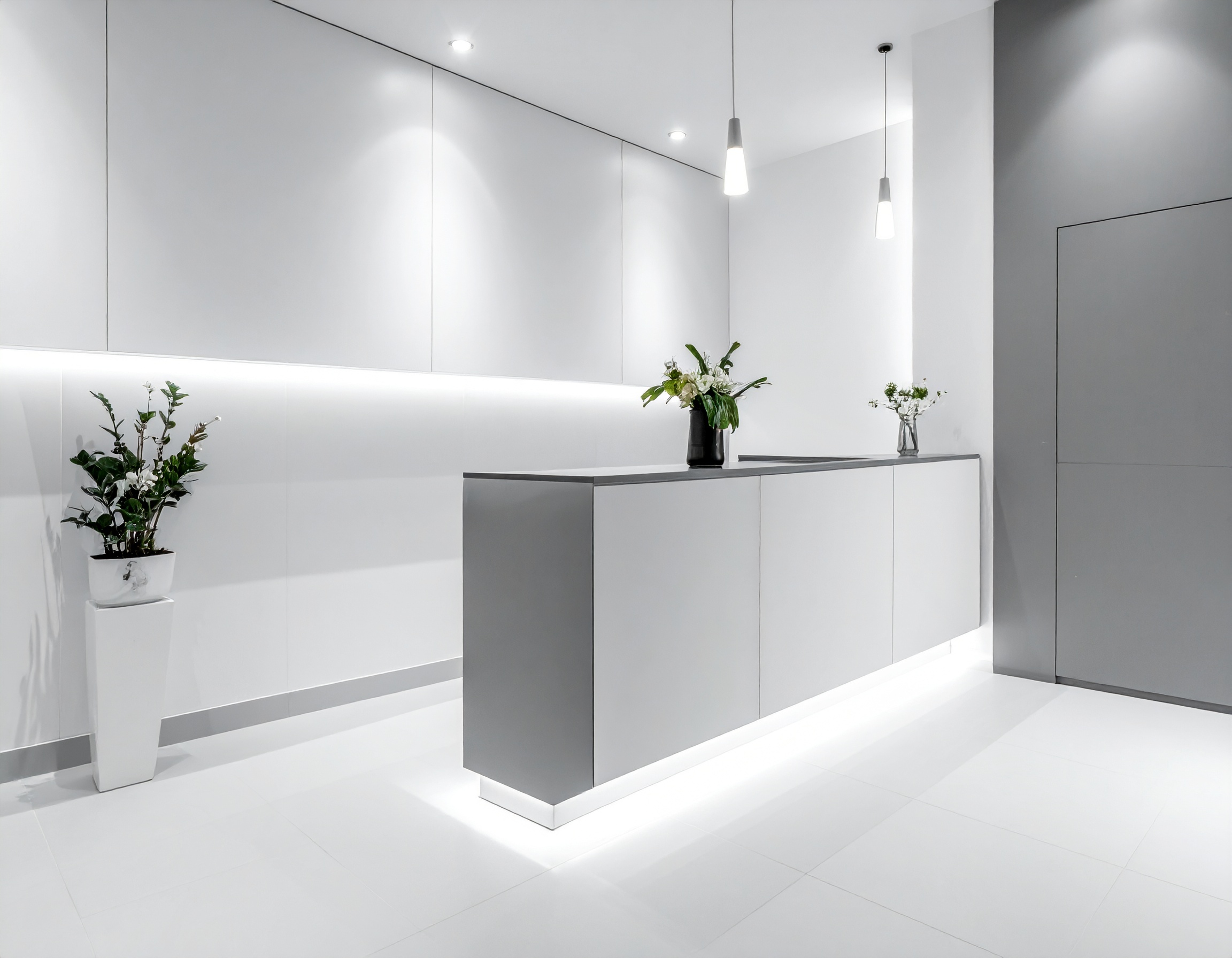 Quầy lễ tân chữ L tiết kiệm diện tích (3) Quầy lễ tân chữ L tiết kiệm diện tích (3)