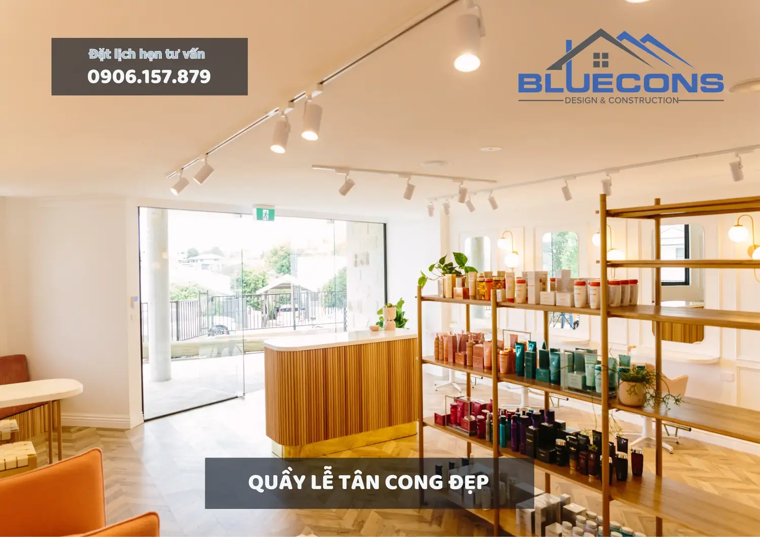 Quầy lễ tân cong đẹp, thiết kế quầy lễ tân giá rẻ thịnh hành 2024 3 Quầy lễ tân cong đẹp, thiết kế quầy lễ tân giá rẻ thịnh hành 2024