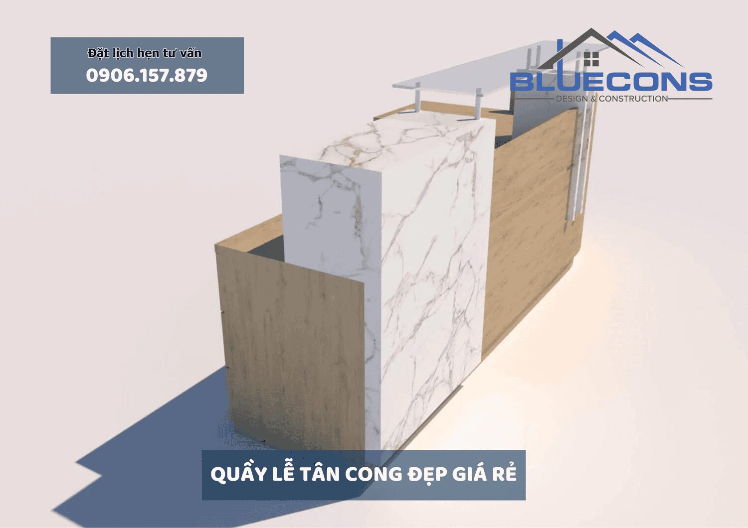 Quầy lễ tân cong đẹp giá rẻ được ưa chuộng nhất tại TPHCM với thiết kế hiện đại đẹp mắt 9 Quầy lễ tân cong đẹp giá rẻ được ưa chuộng nhất tại TPHCM với thiết kế hiện đại đẹp mắt