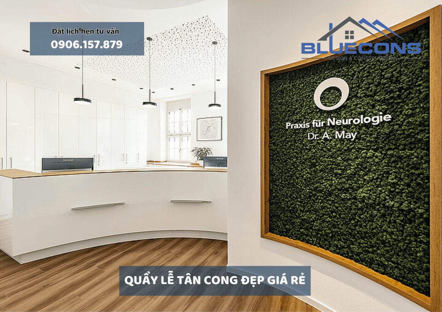 Quầy lễ tân cong đẹp giá rẻ được ưa chuộng nhất tại TPHCM với thiết kế hiện đại đẹp mắt 3 Quầy lễ tân cong đẹp giá rẻ được ưa chuộng nhất tại TPHCM với thiết kế hiện đại đẹp mắt