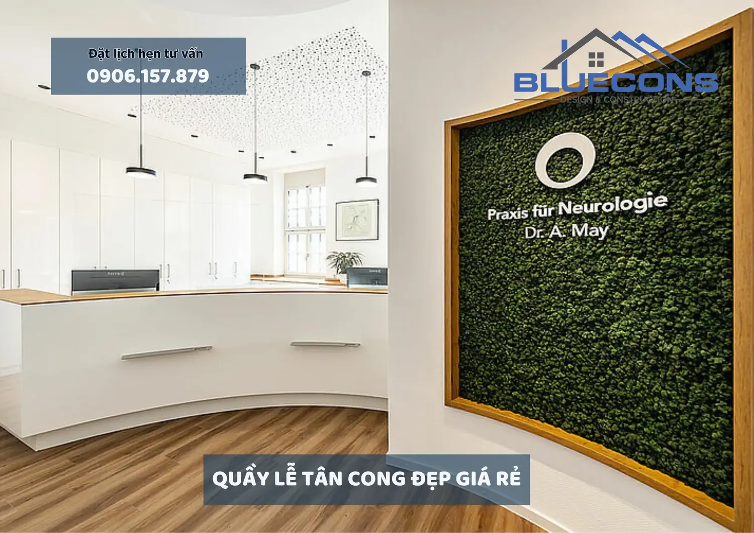 Quầy lễ tân cong đẹp giá rẻ được ưa chuộng nhất tại TPHCM với thiết kế hiện đại đẹp mắt 3 Quầy lễ tân cong đẹp giá rẻ được ưa chuộng nhất tại TPHCM với thiết kế hiện đại đẹp mắt