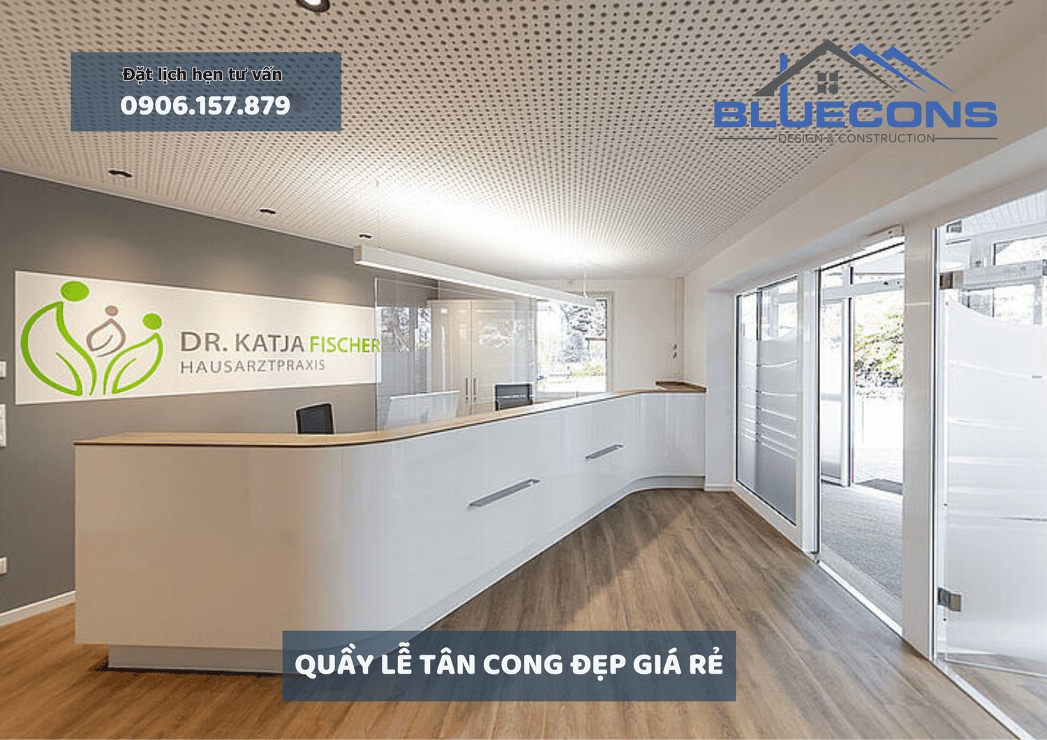 Quầy lễ tân cong đẹp giá rẻ được ưa chuộng nhất tại TPHCM với thiết kế hiện đại đẹp mắt 2 Quầy lễ tân cong đẹp giá rẻ được ưa chuộng nhất tại TPHCM với thiết kế hiện đại đẹp mắt