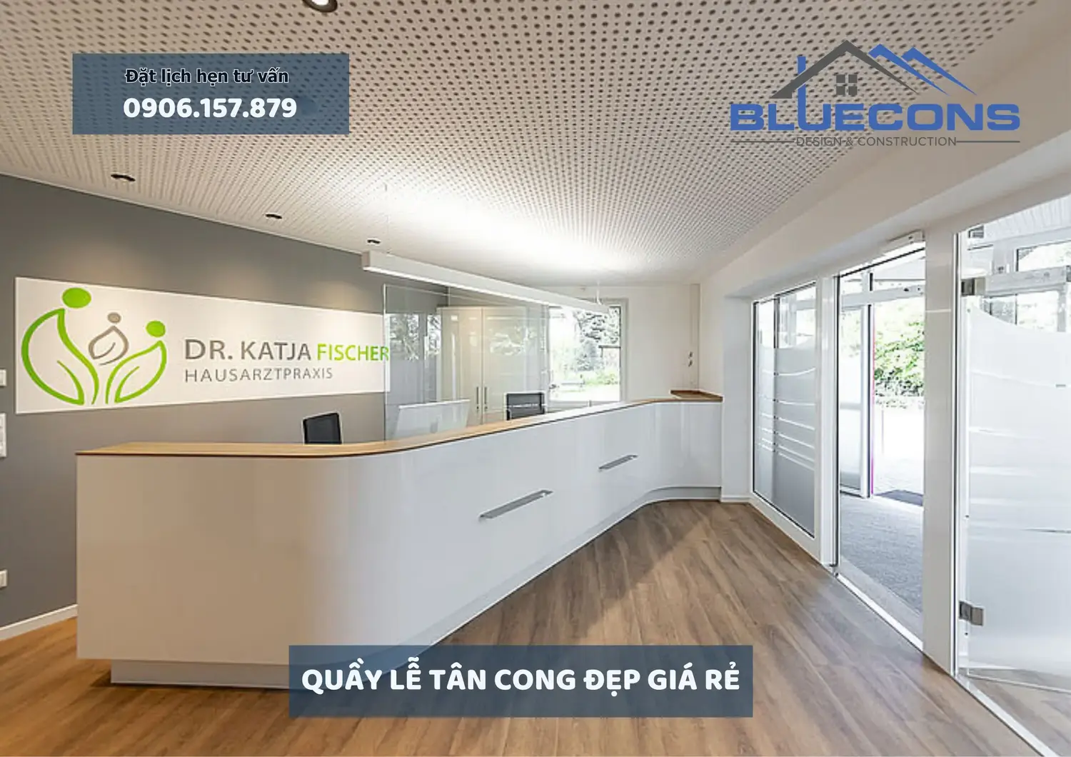Quầy lễ tân cong đẹp giá rẻ được ưa chuộng nhất tại TPHCM với thiết kế hiện đại đẹp mắt 2 Quầy lễ tân cong đẹp giá rẻ được ưa chuộng nhất tại TPHCM với thiết kế hiện đại đẹp mắt