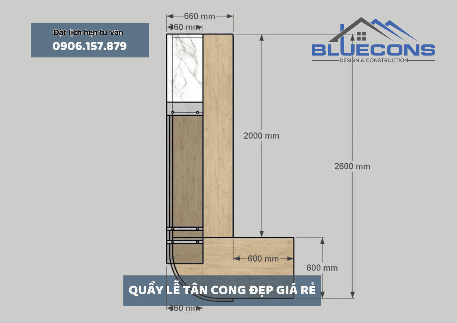 Quầy lễ tân cong đẹp giá rẻ được ưa chuộng nhất tại TPHCM với thiết kế hiện đại đẹp mắt 8 Quầy lễ tân cong đẹp giá rẻ được ưa chuộng nhất tại TPHCM với thiết kế hiện đại đẹp mắt