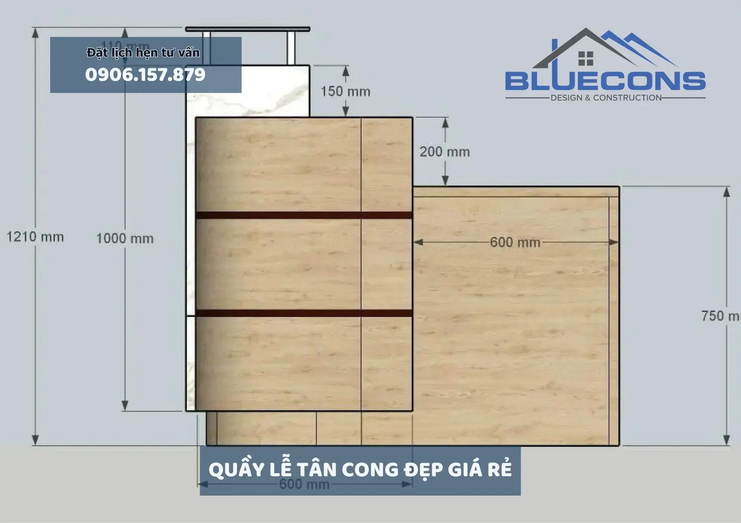 Quầy lễ tân cong đẹp giá rẻ được ưa chuộng nhất tại TPHCM với thiết kế hiện đại đẹp mắt 7 Quầy lễ tân cong đẹp giá rẻ được ưa chuộng nhất tại TPHCM với thiết kế hiện đại đẹp mắt
