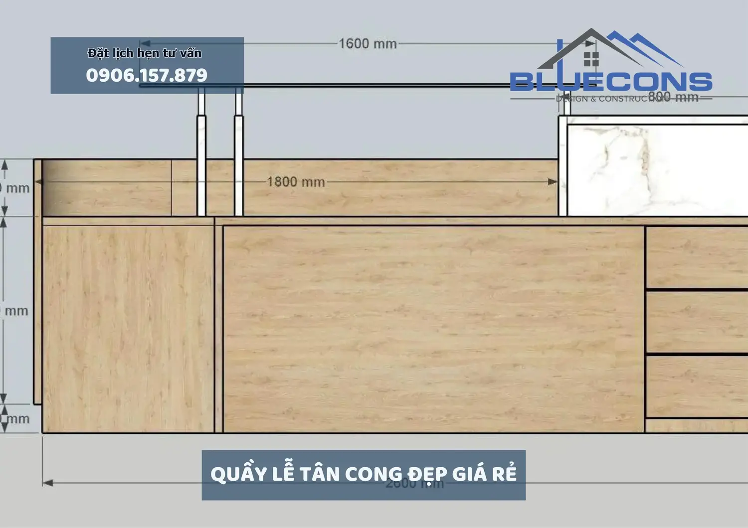 Quầy lễ tân cong đẹp giá rẻ được ưa chuộng nhất tại TPHCM với thiết kế hiện đại đẹp mắt 6 Quầy lễ tân cong đẹp giá rẻ được ưa chuộng nhất tại TPHCM với thiết kế hiện đại đẹp mắt