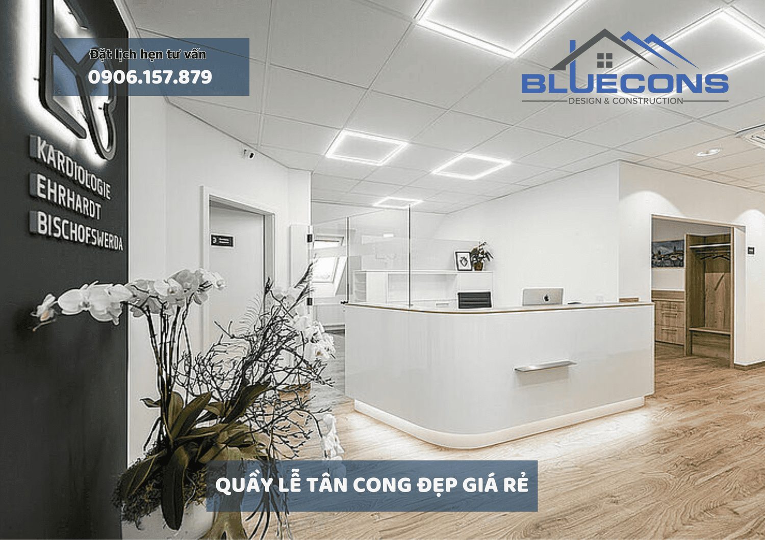 Quầy lễ tân cong đẹp giá rẻ được ưa chuộng nhất tại TPHCM với thiết kế hiện đại đẹp mắt 10 Quầy lễ tân cong đẹp giá rẻ được ưa chuộng nhất tại TPHCM với thiết kế hiện đại đẹp mắt