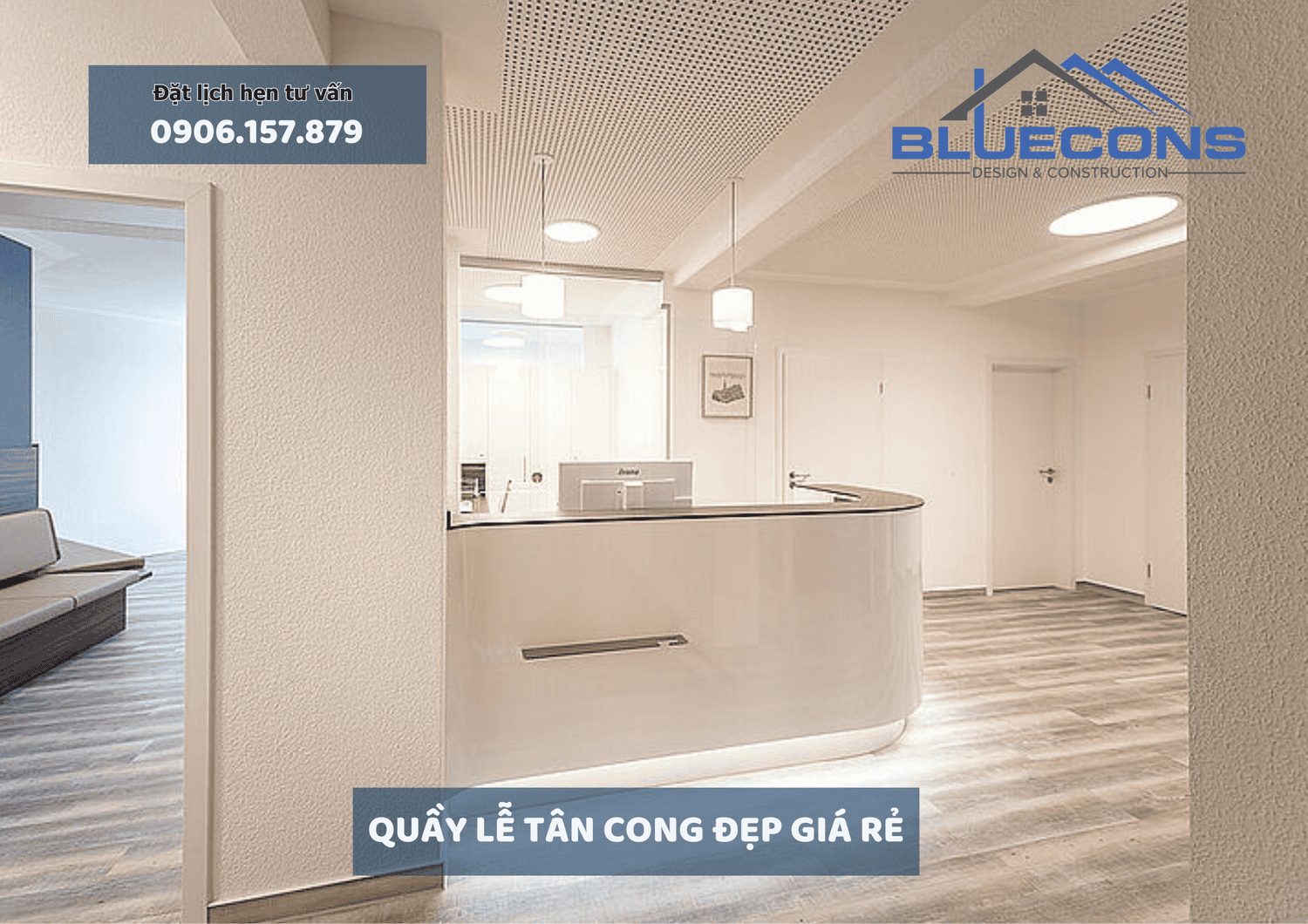 Quầy lễ tân cong đẹp giá rẻ được ưa chuộng nhất tại TPHCM với thiết kế hiện đại đẹp mắt 4 Quầy lễ tân cong đẹp giá rẻ được ưa chuộng nhất tại TPHCM với thiết kế hiện đại đẹp mắt