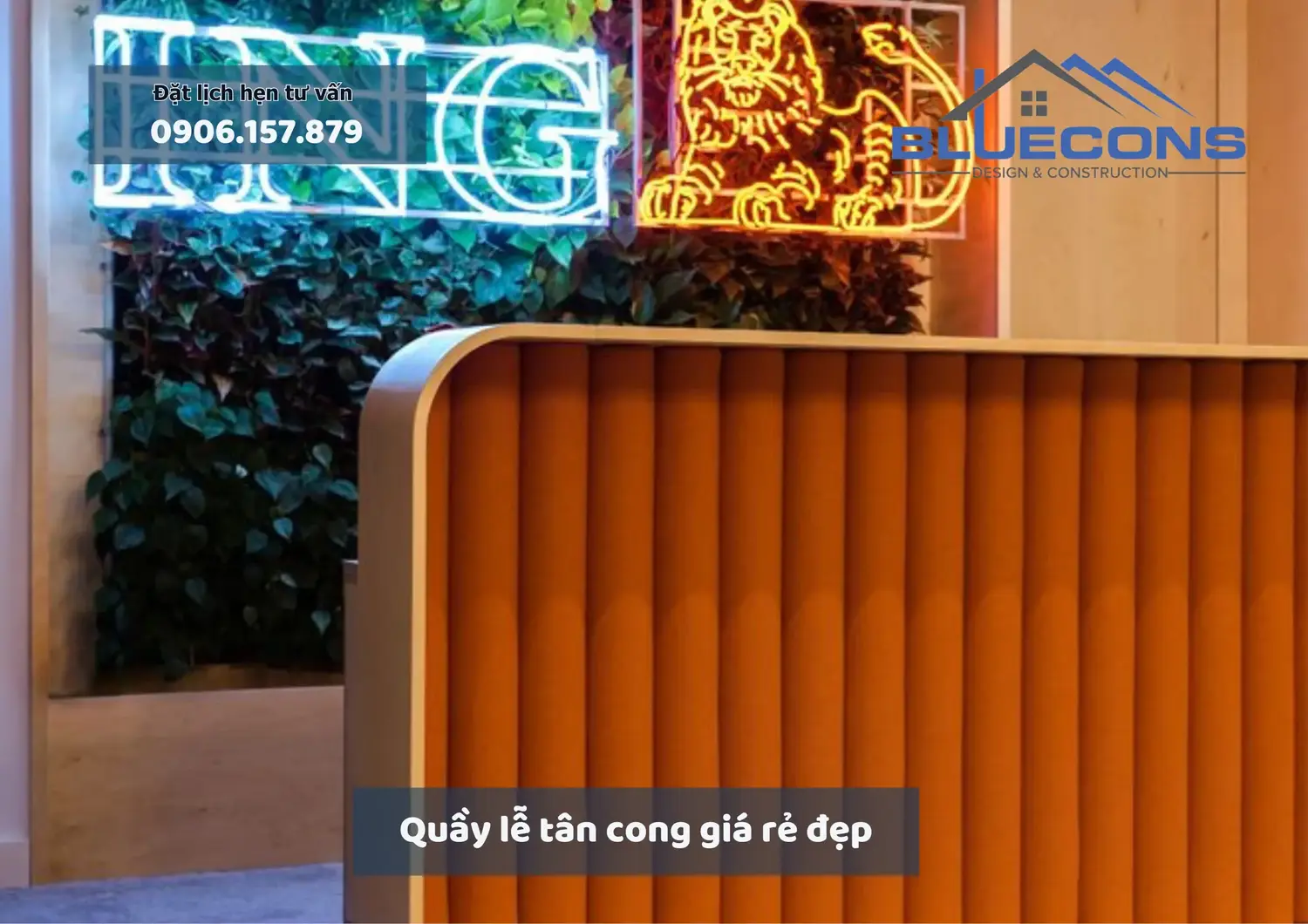 Quầy lễ tân cong giá rẻ đẹp, thiết kế thi công quầy lễ tân cong giá rẻ nhất 2024 9 Quầy lễ tân cong giá rẻ đẹp, thiết kế thi công quầy lễ tân cong giá rẻ nhất 2024