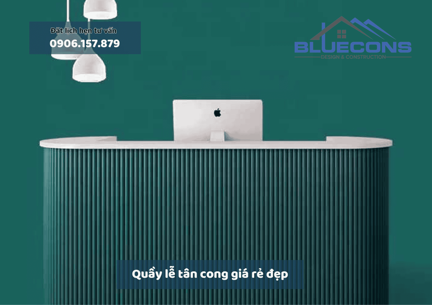 Quầy lễ tân cong giá rẻ đẹp, thiết kế thi công quầy lễ tân cong giá rẻ nhất 2024