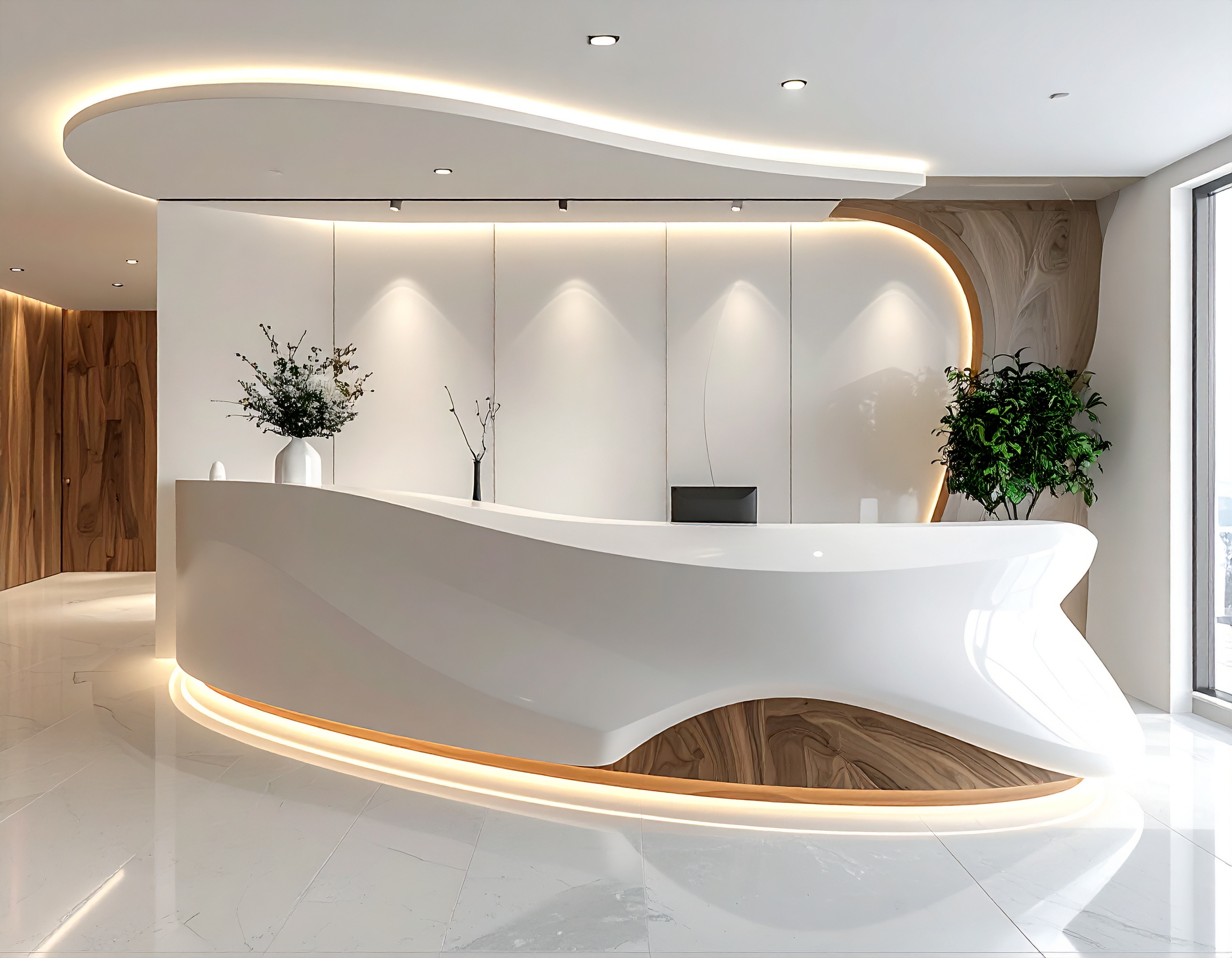 Quầy lễ tân đẹp cho showroom (2) Quầy lễ tân đẹp cho showroom (2)