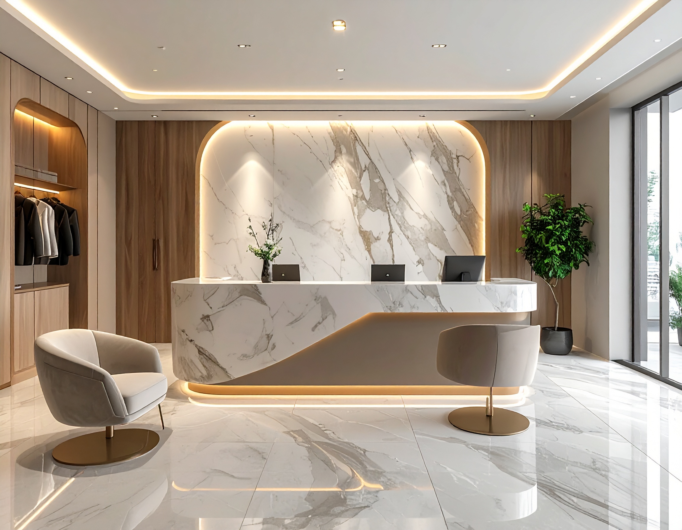 Quầy lễ tân đẹp cho showroom (3) Quầy lễ tân đẹp cho showroom (3)