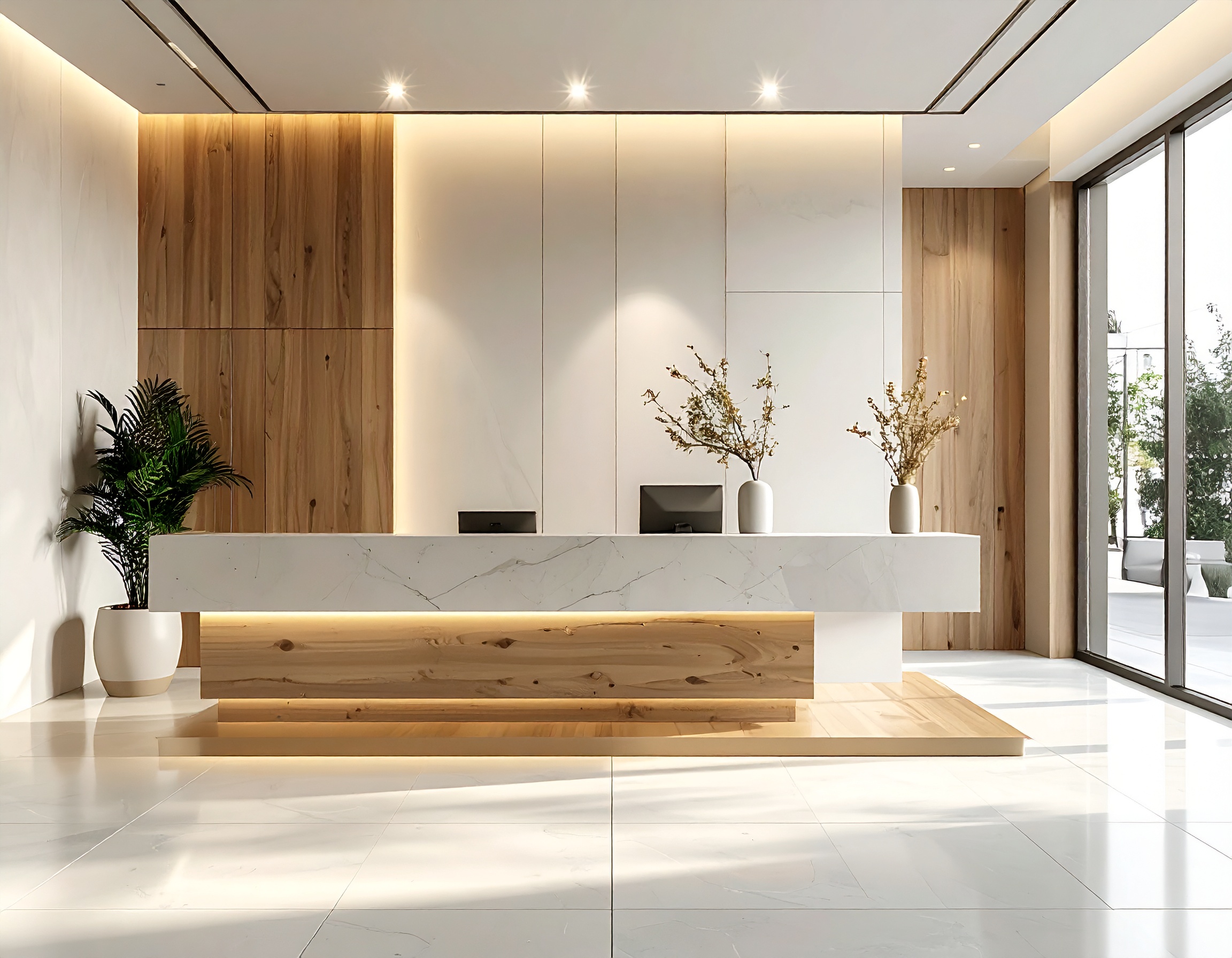 Quầy lễ tân đẹp cho showroom (4) Quầy lễ tân đẹp cho showroom (4)