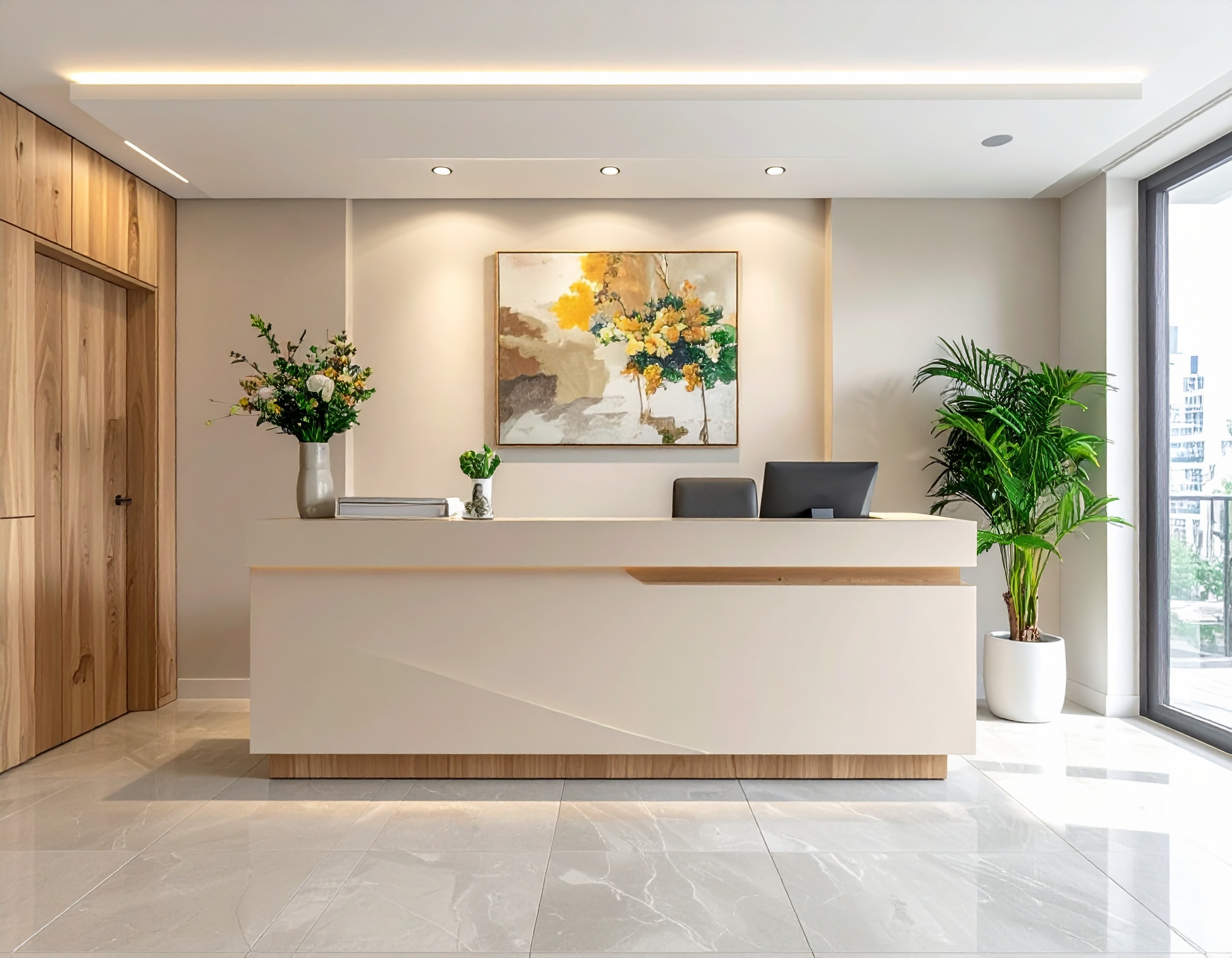 Quầy lễ tân đẹp cho văn phòng nhỏ (2) Quầy lễ tân đẹp cho văn phòng nhỏ (2)