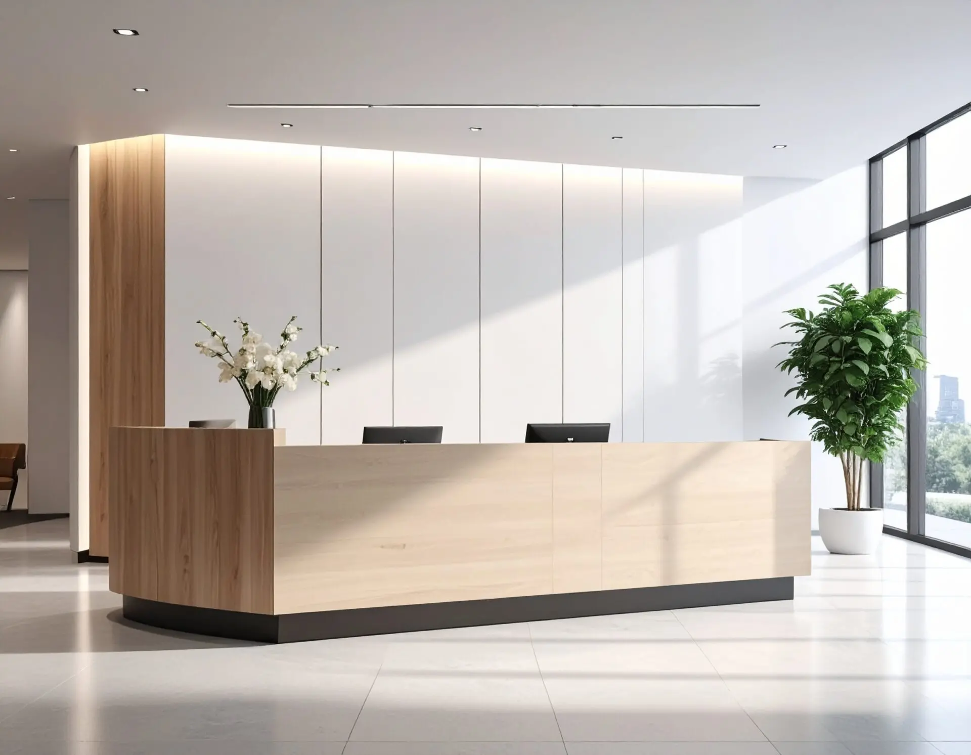 Quầy lễ tân gỗ MDF (1)