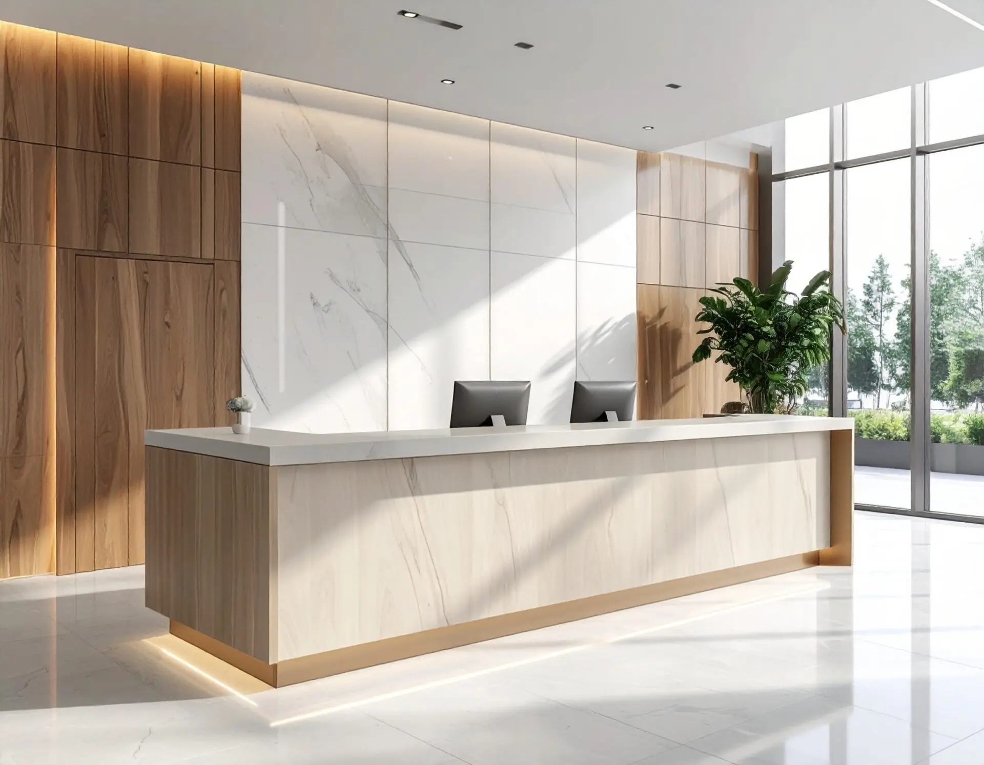 Quầy lễ tân gỗ MDF (3)