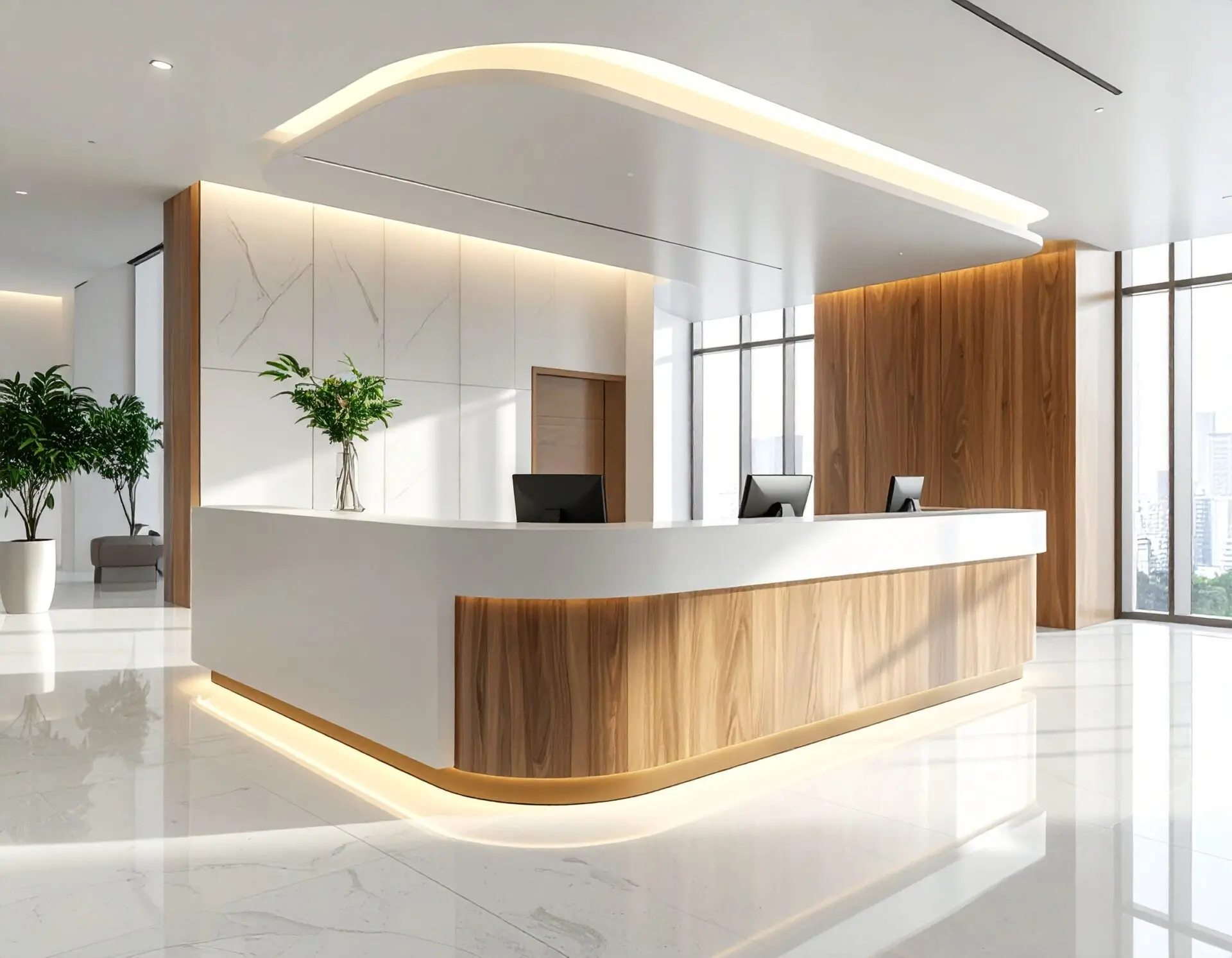 Quầy lễ tân gỗ MDF (4)