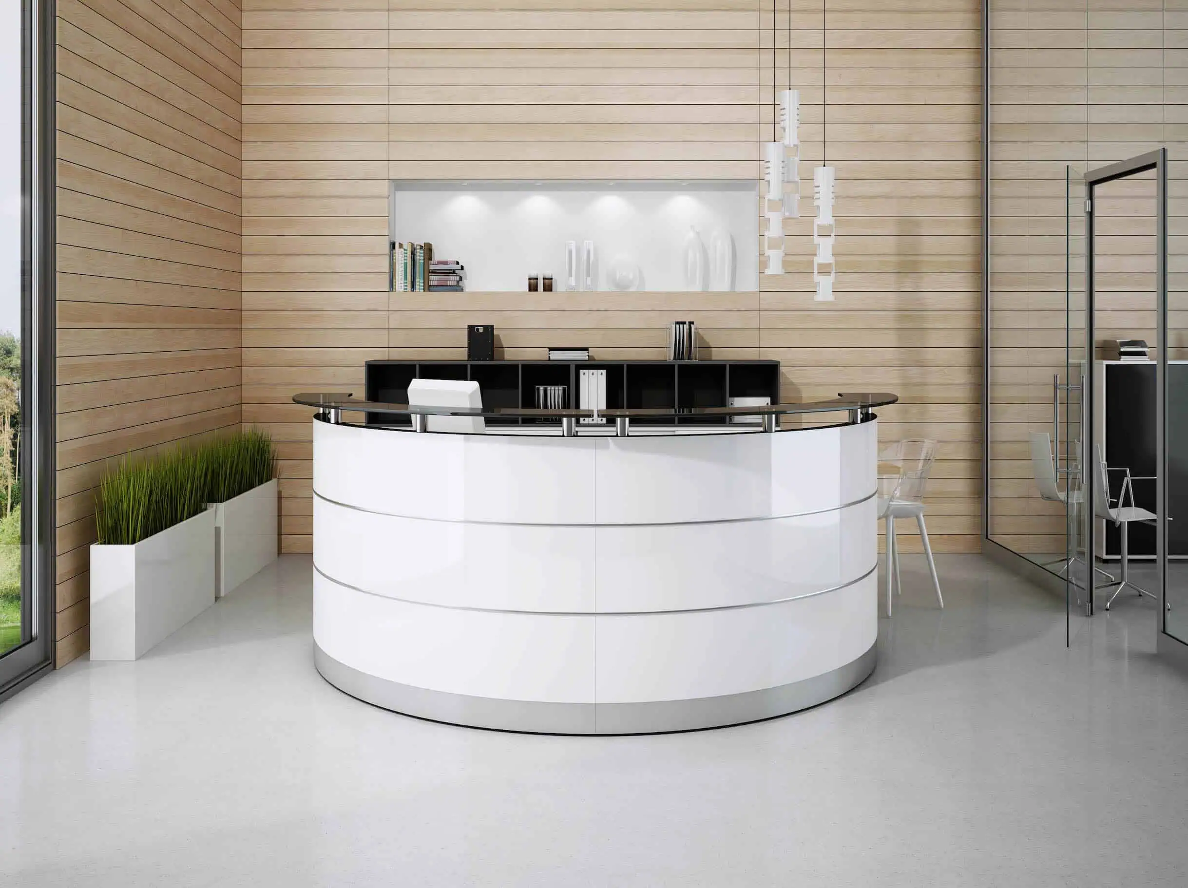 Quầy lễ tân gỗ MDF phủ melamine 2 Quầy lễ tân gỗ MDF phủ melamine 2
