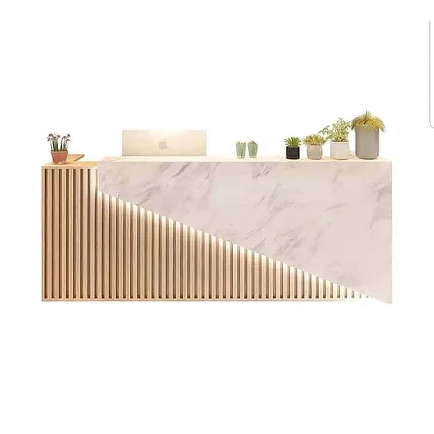 Quầy lễ tân gỗ MDF phủ melamine 5 Quầy lễ tân gỗ MDF phủ melamine 5
