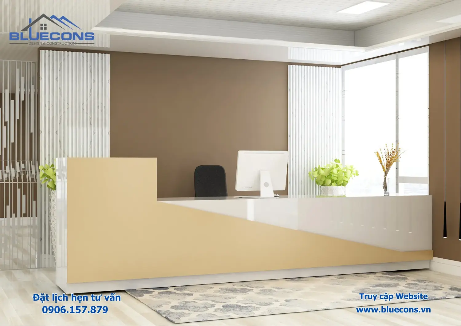 Quầy lễ tân gỗ hiện đại, bàn quầy lễ tân gỗ sang trọng 9 Quầy lễ tân gỗ hiện đại, bàn quầy lễ tân gỗ sang trọng