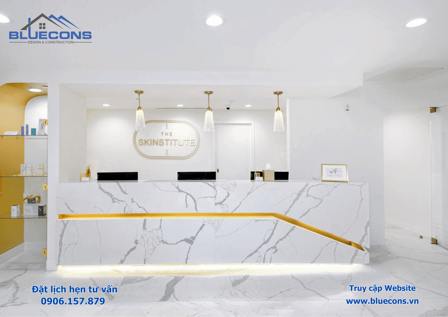 Quầy lễ tân hiện đại, mẫu bàn lễ tân hiện đại thịnh hành nhất 2024