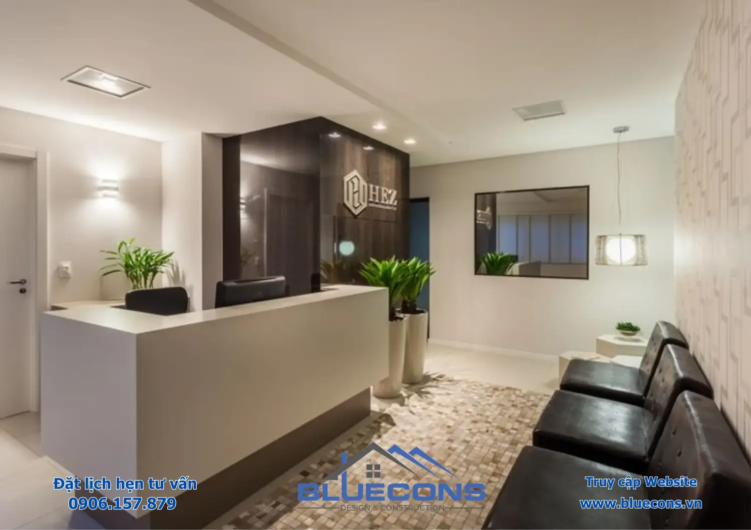 Quầy lễ tân phòng khám, đơn vị thiết kế thi công quầy lễ tân trọn gói Bluecons 7 Quầy lễ tân phòng khám, đơn vị thiết kế thi công quầy lễ tân trọn gói Bluecons
