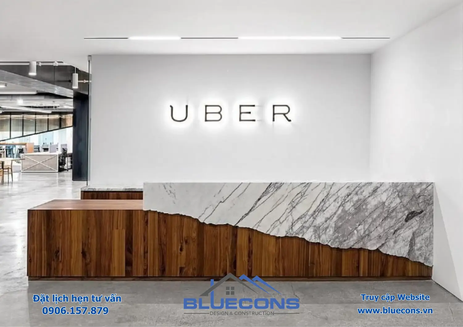 Quầy lễ tân phòng khám, đơn vị thiết kế thi công quầy lễ tân trọn gói Bluecons 3 Quầy lễ tân phòng khám, đơn vị thiết kế thi công quầy lễ tân trọn gói Bluecons