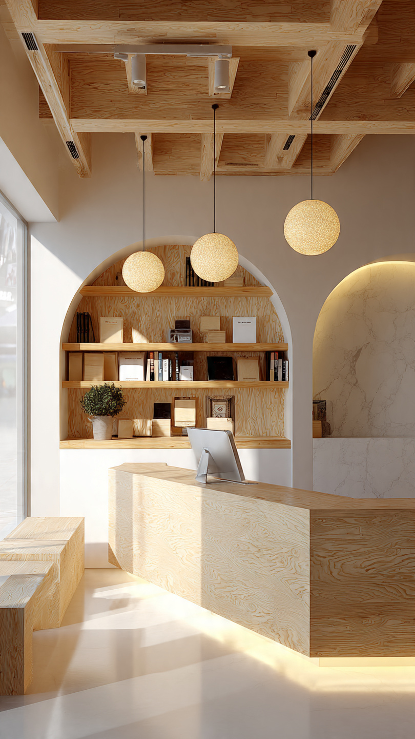 Quầy thu ngân plywood (1) Quầy thu ngân plywood (1)