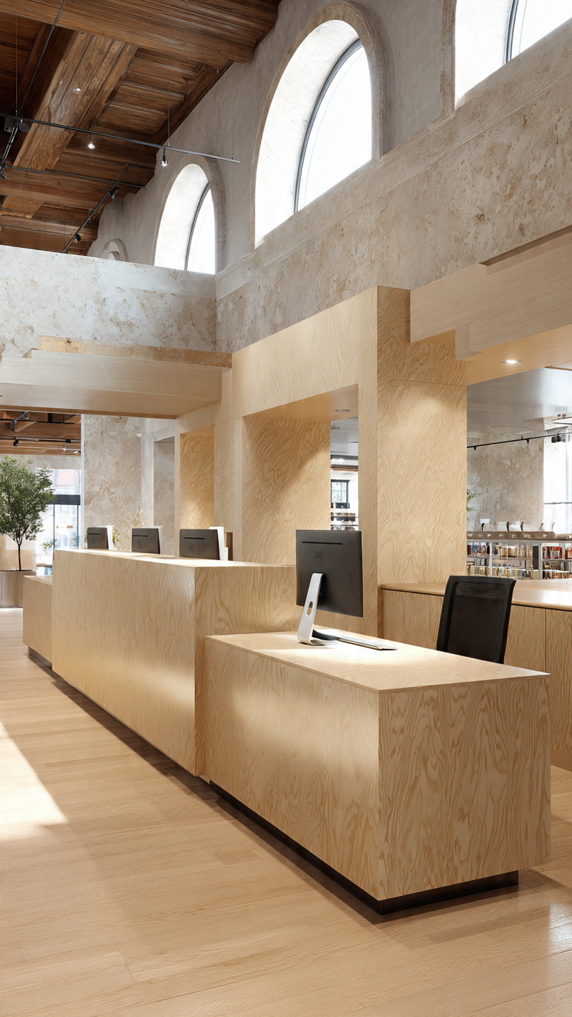 Quầy thu ngân plywood (5) Quầy thu ngân plywood (5)