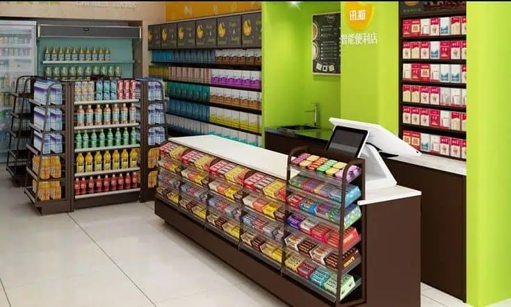 Quầy thu ngân siêu thị mini 6 Quầy thu ngân siêu thị mini 6