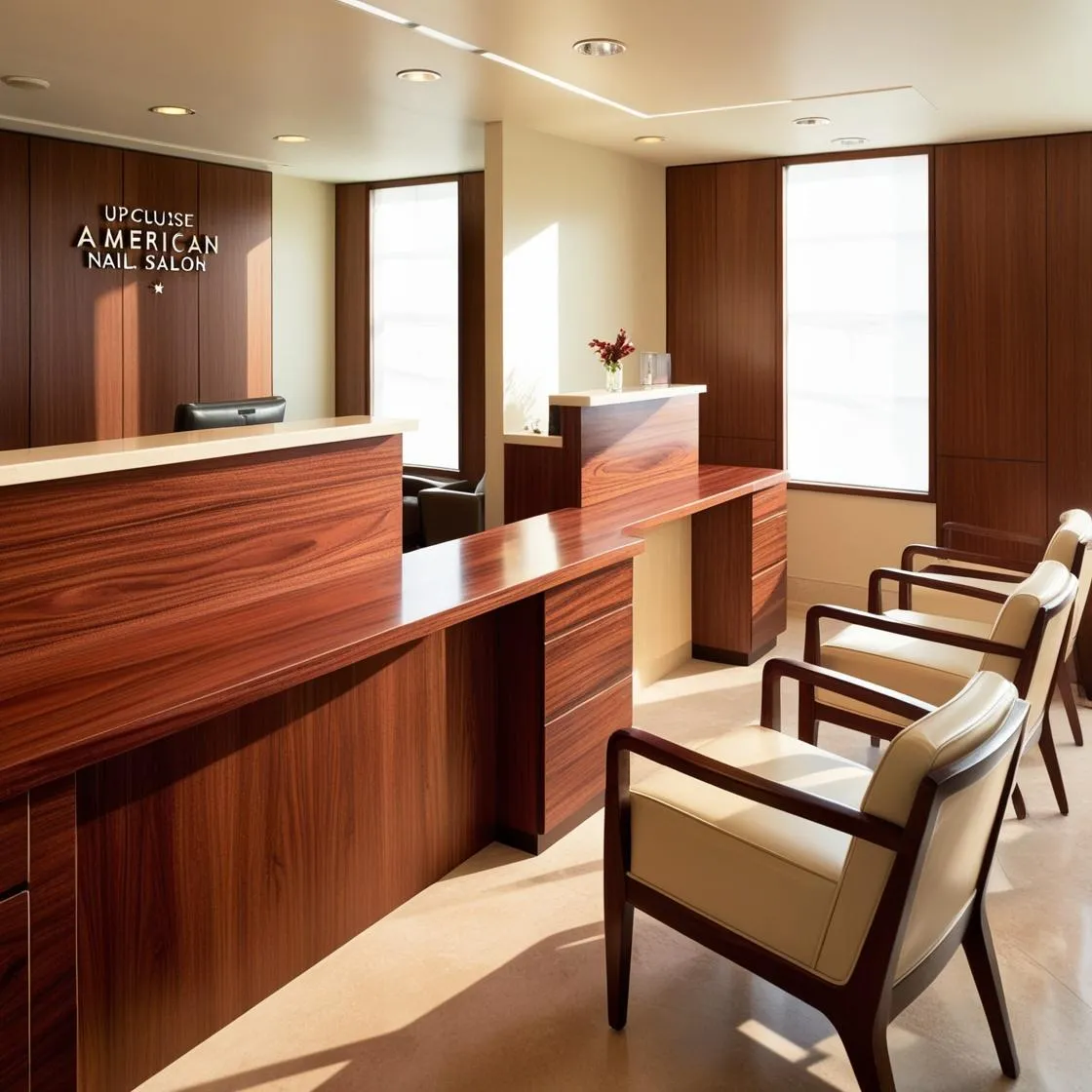 Sản Xuất Đồ GỖ Nội Thất Cho Tiệm Nail Mỹ (2)
