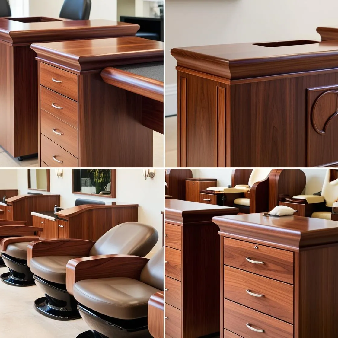 Sản Xuất Đồ GỖ Nội Thất Cho Tiệm Nail TẠI Mỹ (1)