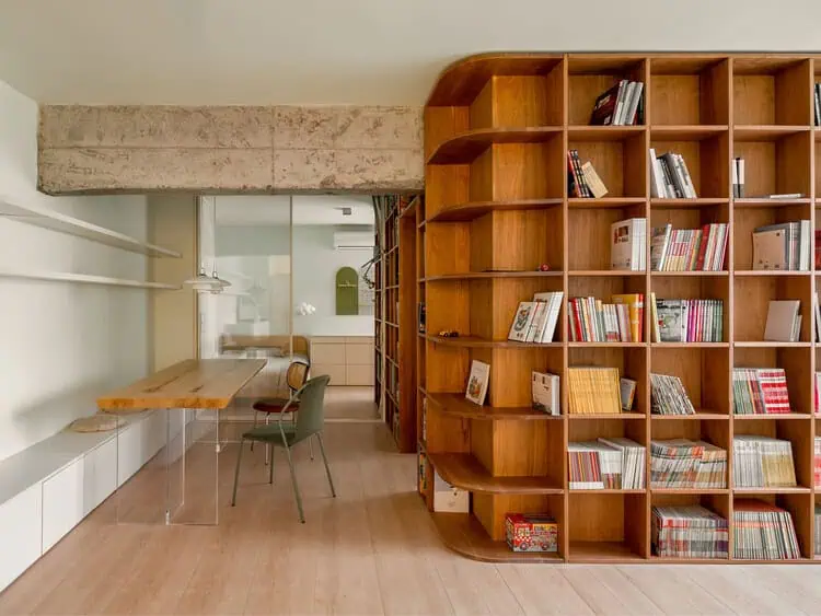 Sản xuất tủ sách gỗ plywood cho phòng làm việc 3 Sản xuất tủ sách gỗ plywood cho phòng làm việc 3